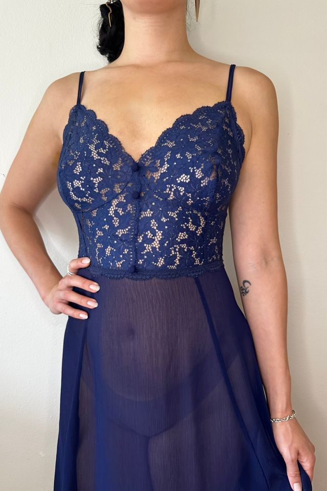 Navy Lace Flowy Slip Dress Selected by Picky Jane #1