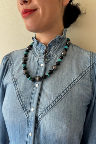 Sterling and Turquoise Chunky Necklace Selected by Picky Jane