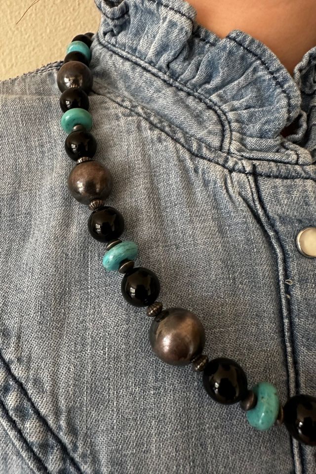 Sterling and Turquoise Chunky Necklace Selected by Picky Jane #1