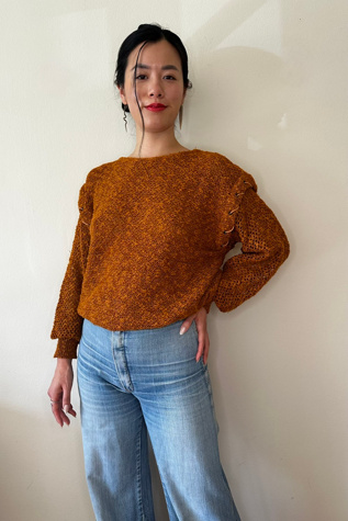 Pumpkin Tone Laced Detail Sweater Selected by Picky Jane