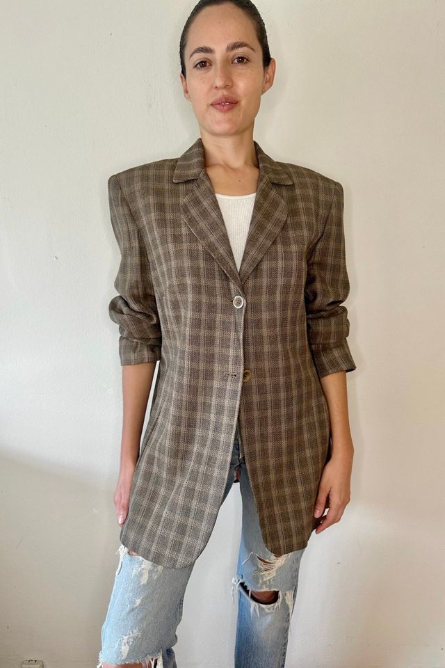 Vintage Brown Plaid Preppy Blazer Selected by Picky Jane #2