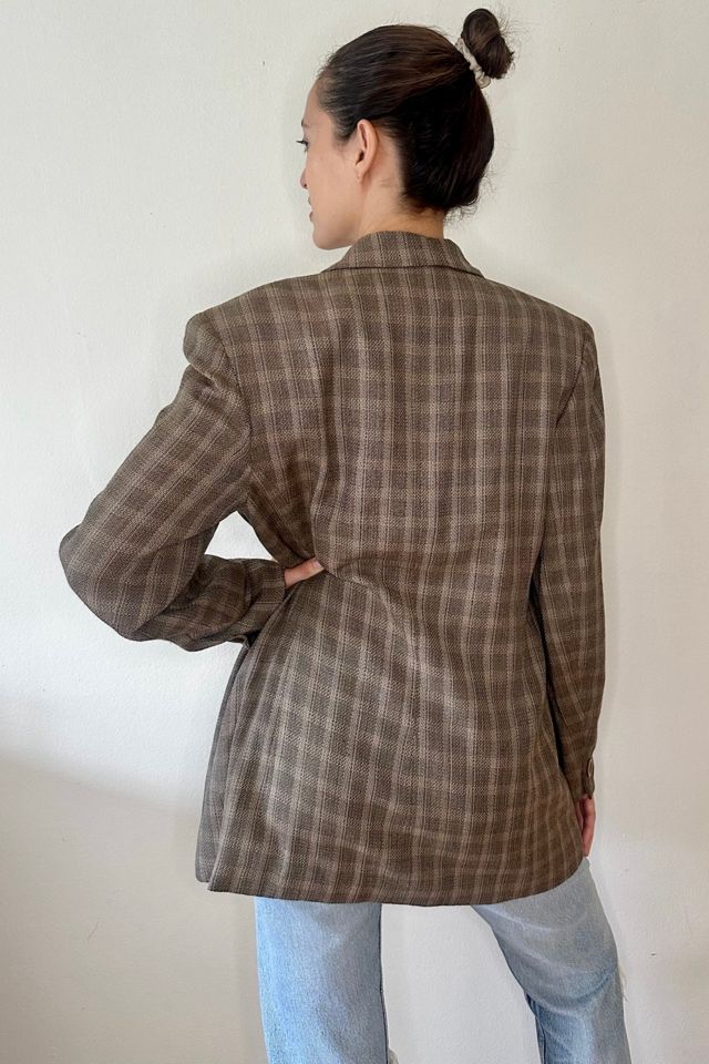 Vintage Brown Plaid Preppy Blazer Selected by Picky Jane #3