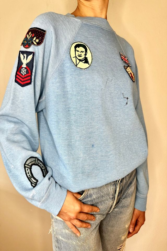 Johnny Cash Vintage Distressed Baby Blue Patch Sweatshirt xSelected by Picky Jane #1