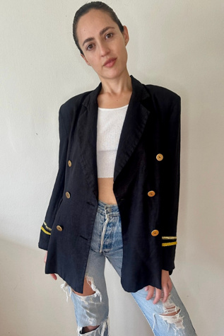 Bergdorf Goodman Vintage Linen Captain's Blazer Selected by Picky Jane