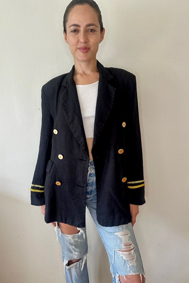 Bergdorf Goodman Vintage Linen Captain's Blazer Selected by Picky Jane #1
