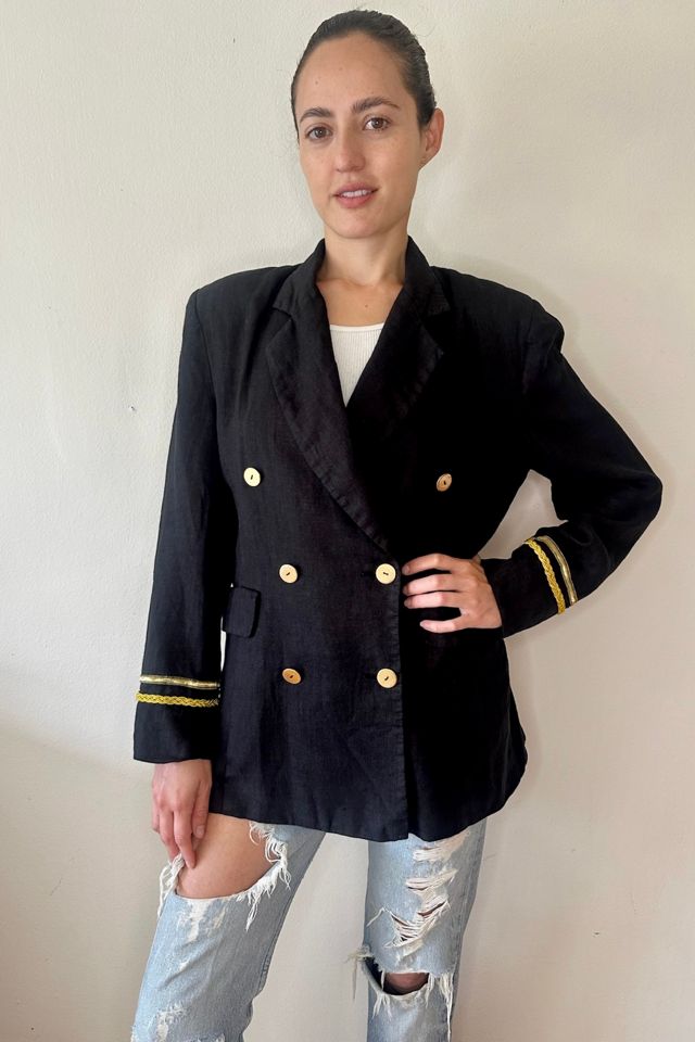 Bergdorf Goodman Vintage Linen Captain's Blazer Selected by Picky Jane #2