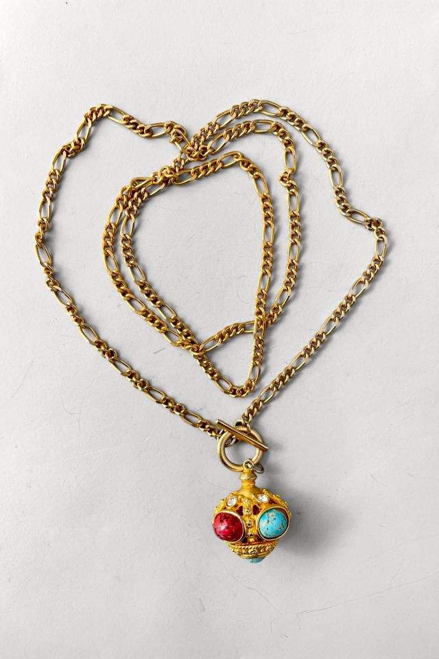 Vintage Etruscan Revival Charm Toggle Chain Necklace Selected by MARMALADE