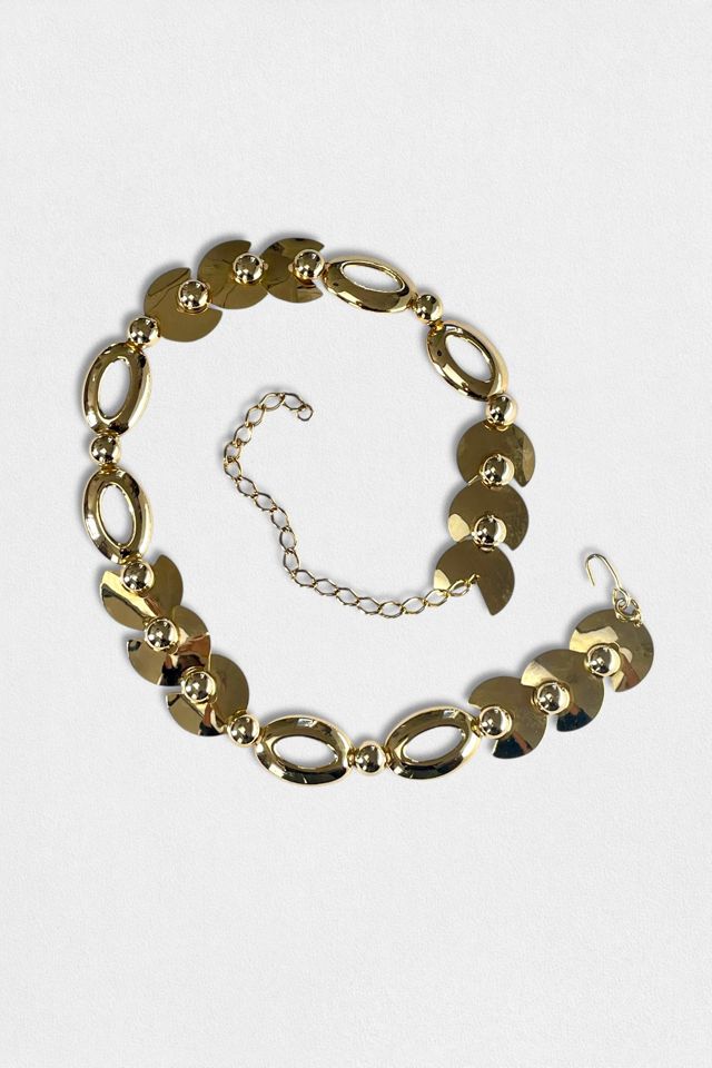 70s Vintage Gold Metal Large Link Chain Belt Selected by MARMALADE