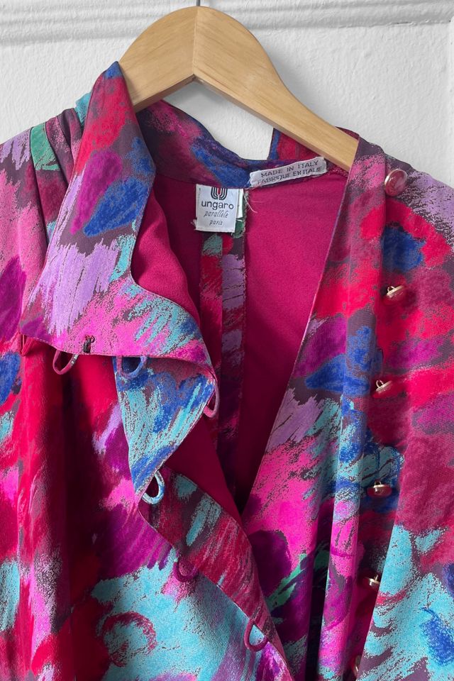 Vintage Emanuel Ungaro 80s Ruched Color-Splash Dress Selected by MARMALADE #2