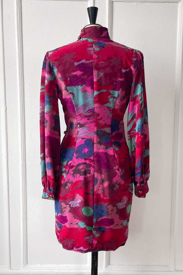 Vintage Emanuel Ungaro 80s Ruched Color-Splash Dress Selected by MARMALADE #3