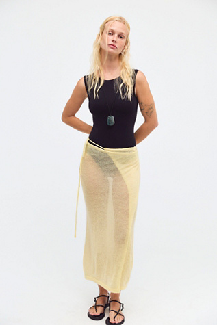 Geel Kate Wrap Skirt at Free People in Lemon, Size: Small