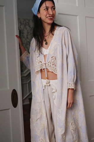 Loved You First Bed Jacket by Intimately at Free People in White, Size: L