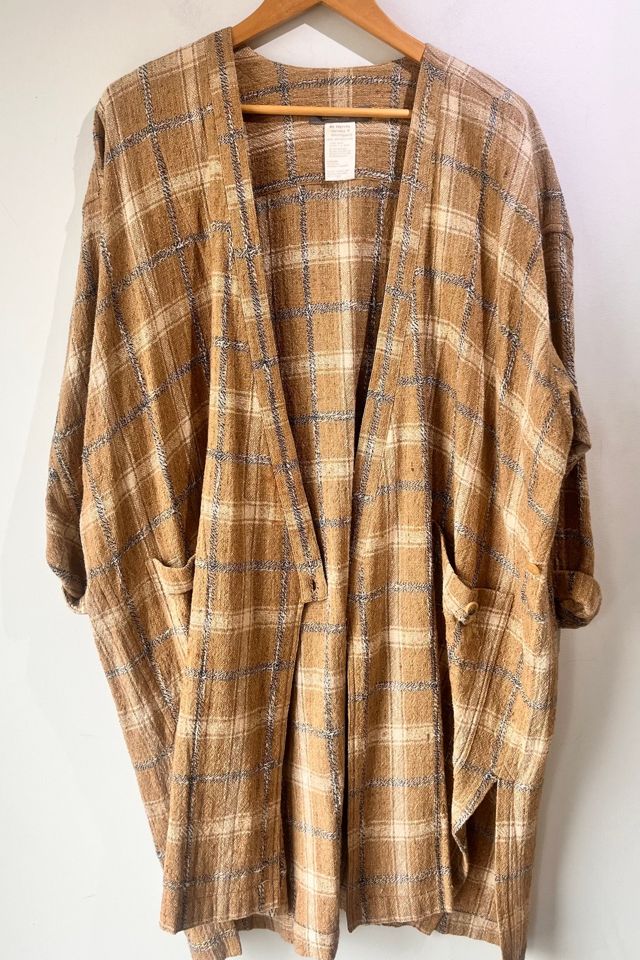 Issey Miyake Brown Plaid Linen Duster Jacket Selected by The Curatorial Dept. #1