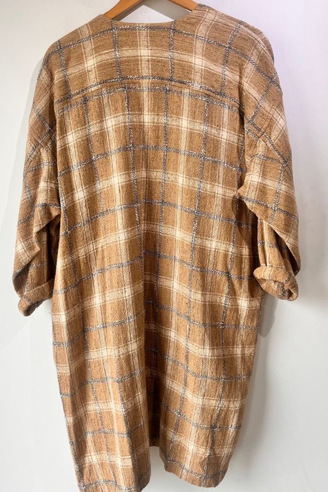 Issey Miyake Brown Plaid Linen Duster Jacket Selected by The Curatorial Dept. #2