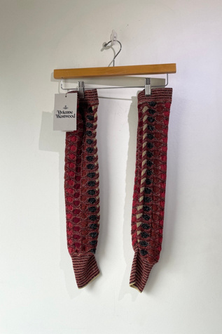 Vivienne Westwood Edith Red Knit Arm Warmers Selected by The Curatorial Dept.