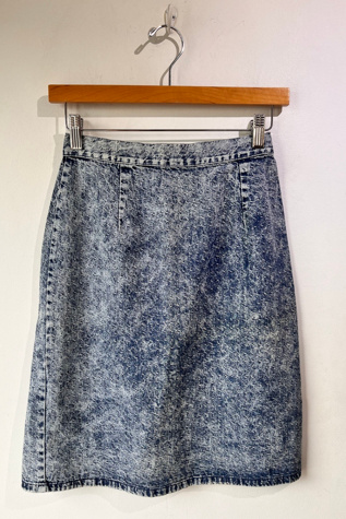Konnie O Acid Wash Pinprick Jean Skirt Selected by The Curatorial Dept.