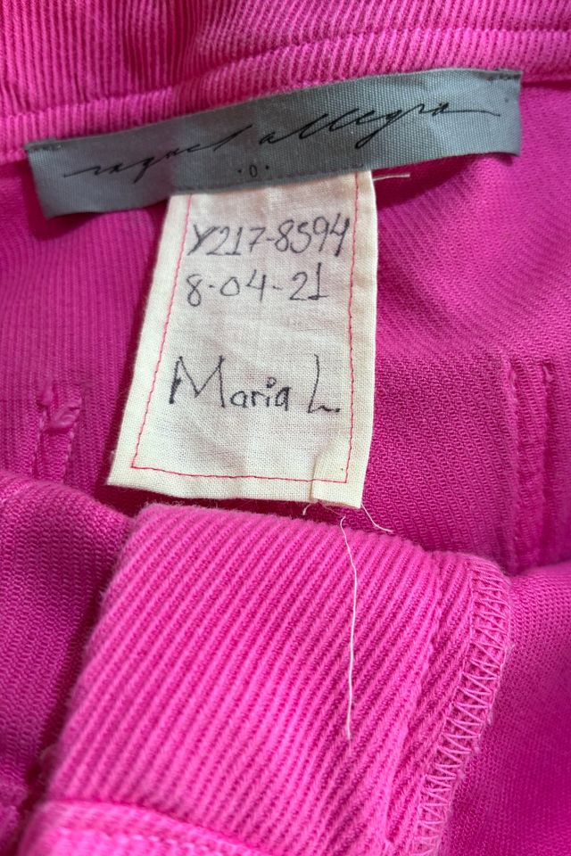 Raquel Allegra Pink and Green Spray Paint Pants Selected by The Curatorial Dept. #3