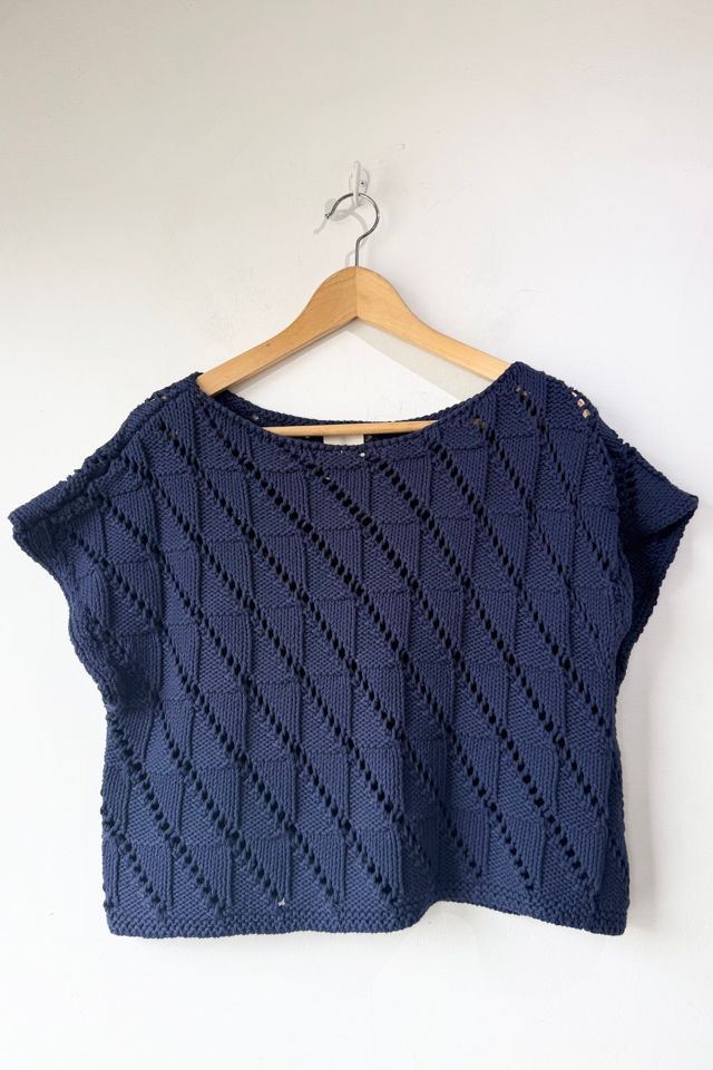 Babaa Open Knit Navy Sweater Selected by The Curatorial Dept.