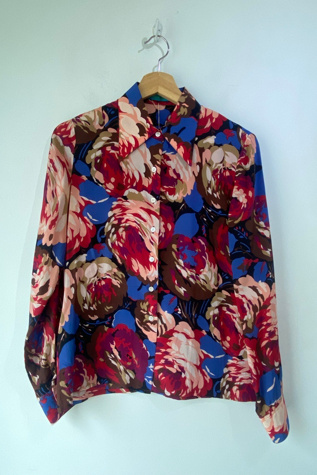 Vintage Cacharel Floral Silk Blouse Selected by The Curatorial Dept.