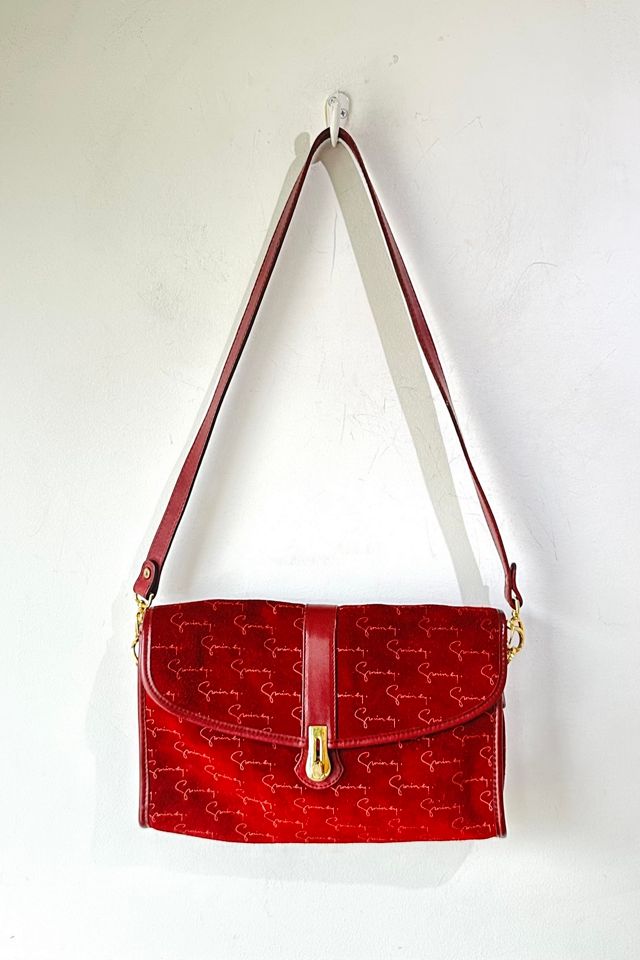 Givenchy Maroon Suede Signed Purse Selected by The Curatorial Dept.