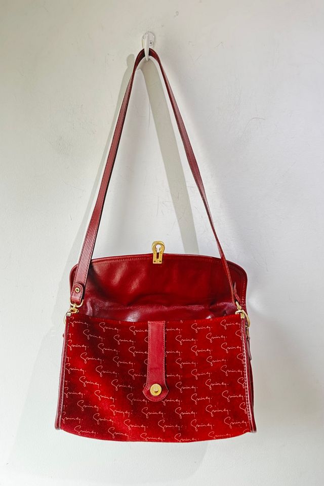 Givenchy Maroon Suede Signed Purse Selected by The Curatorial Dept. #1