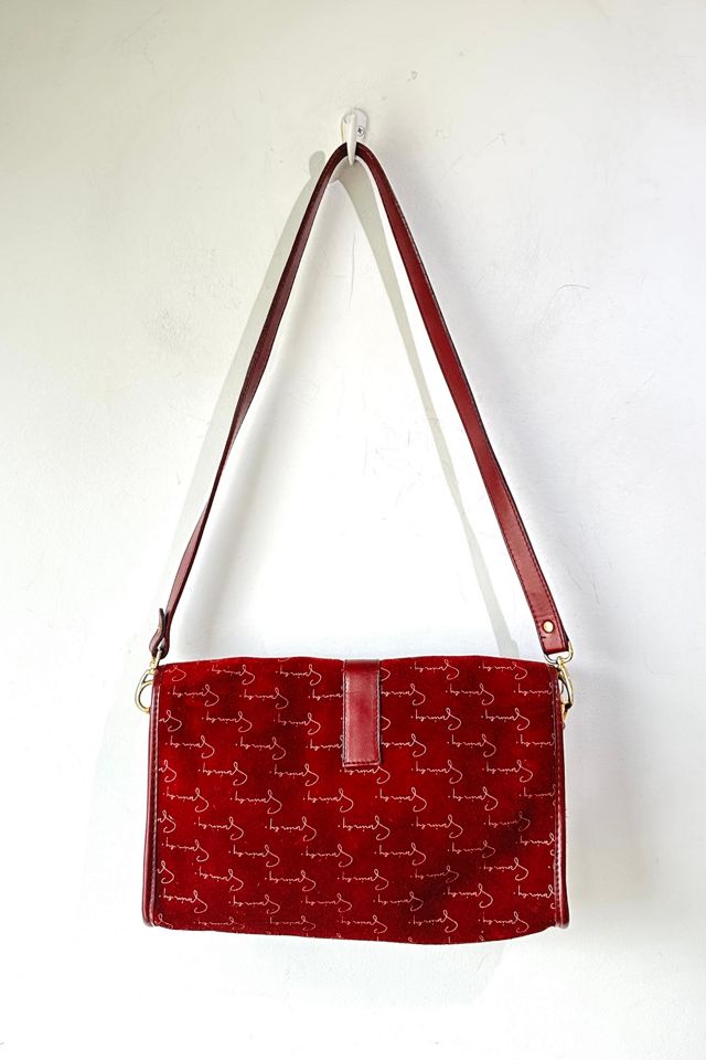 Givenchy Maroon Suede Signed Purse Selected by The Curatorial Dept. #2