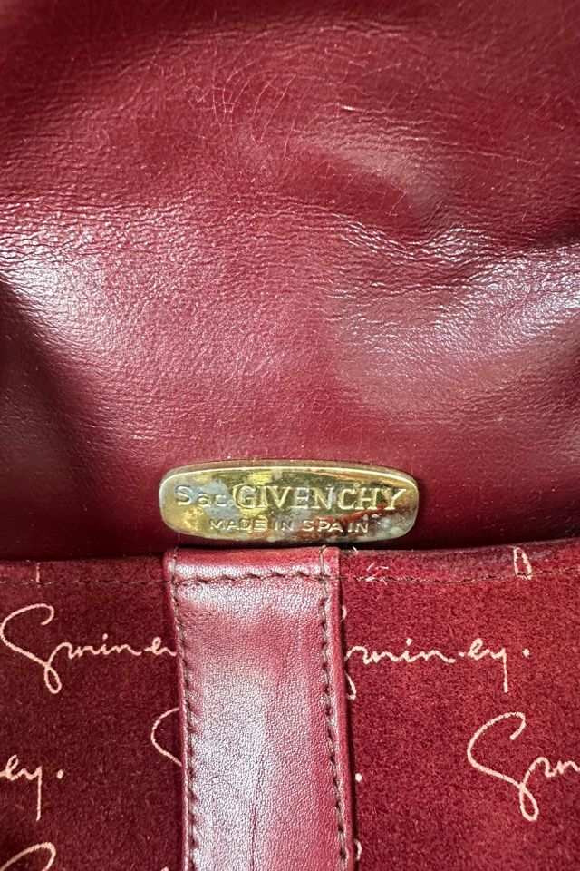 Givenchy Maroon Suede Signed Purse Selected by The Curatorial Dept. #3