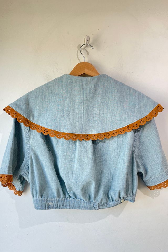 Norma Jean Reworked Polo Chambray Crop Blouse Selected by The Curatorial Dept. #2