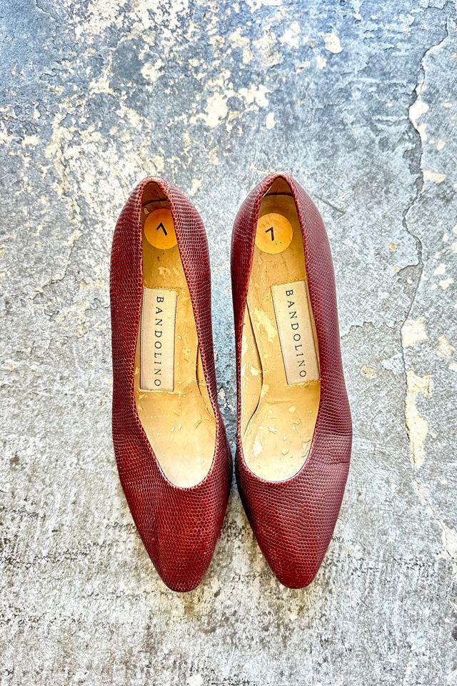 Vintage Bandolino Brown Leather Heels Selected by The Curatorial Dept. #1