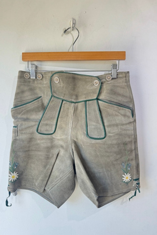 Vintage Hand Painted Lederhosen Suede Shorts Selected by The Curatorial Dept.