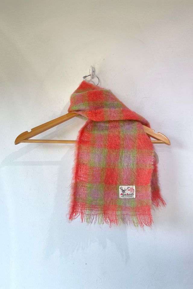 Vintage Hand Acraft Orange Check Mohair Scarf Selected by The Curatorial Dept. #1