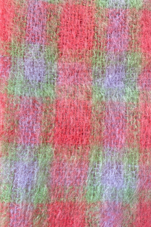 Vintage Hand Acraft Orange Check Mohair Scarf Selected by The Curatorial Dept. #2