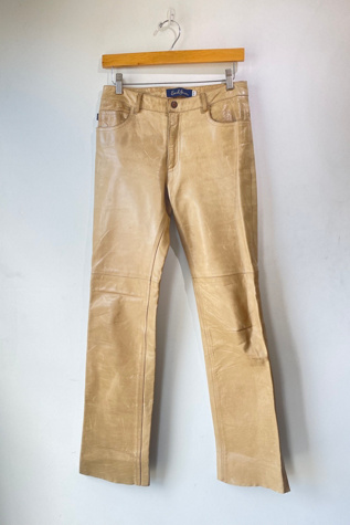 Vintage Earl Jean Tan Leather Pants Selected by The Curatorial Dept.