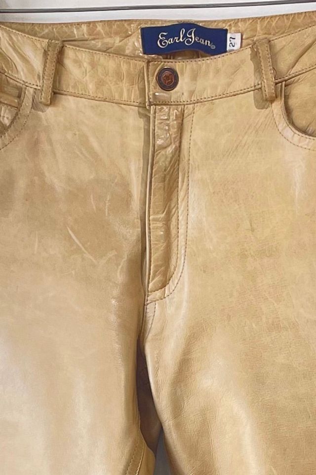 Vintage Earl Jean Tan Leather Pants Selected by The Curatorial Dept. #1