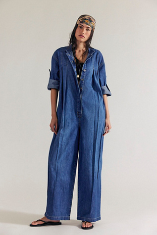 We The Free Tiki Denim Coveralls at Free People in Showgirl, Size: XS