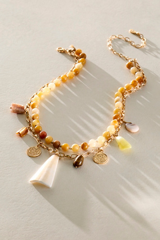 Serendipity Semiprecious Stone Strand Necklace at Free People in Ivory & Chocolate