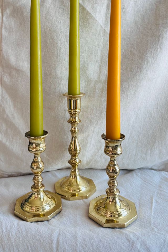 Set of Three Brass Gold Tone Baldwin Candlesticks Selected by KA.TL.AK #1