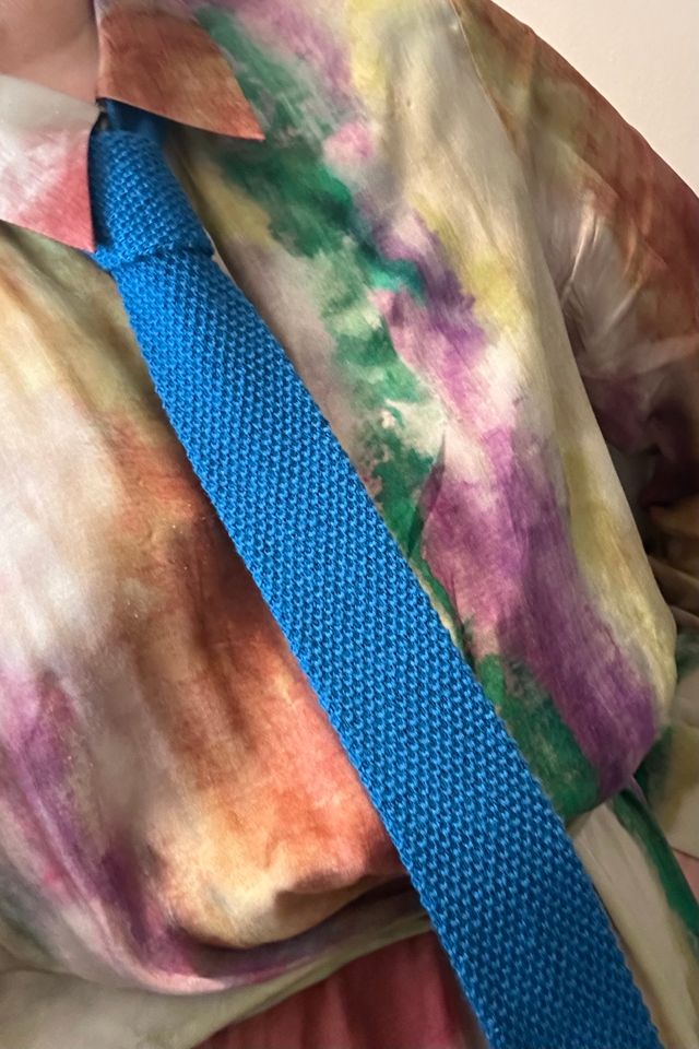 Vintage Teal Knit Wool Textured Thin Tie Selected by KA.TL.AK #1