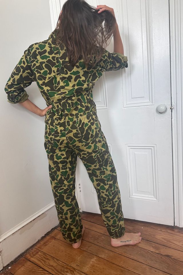 Vintage Duck Camouflage Zip Front Cotton Jumpsuit Selected by KA.TL.AK #1