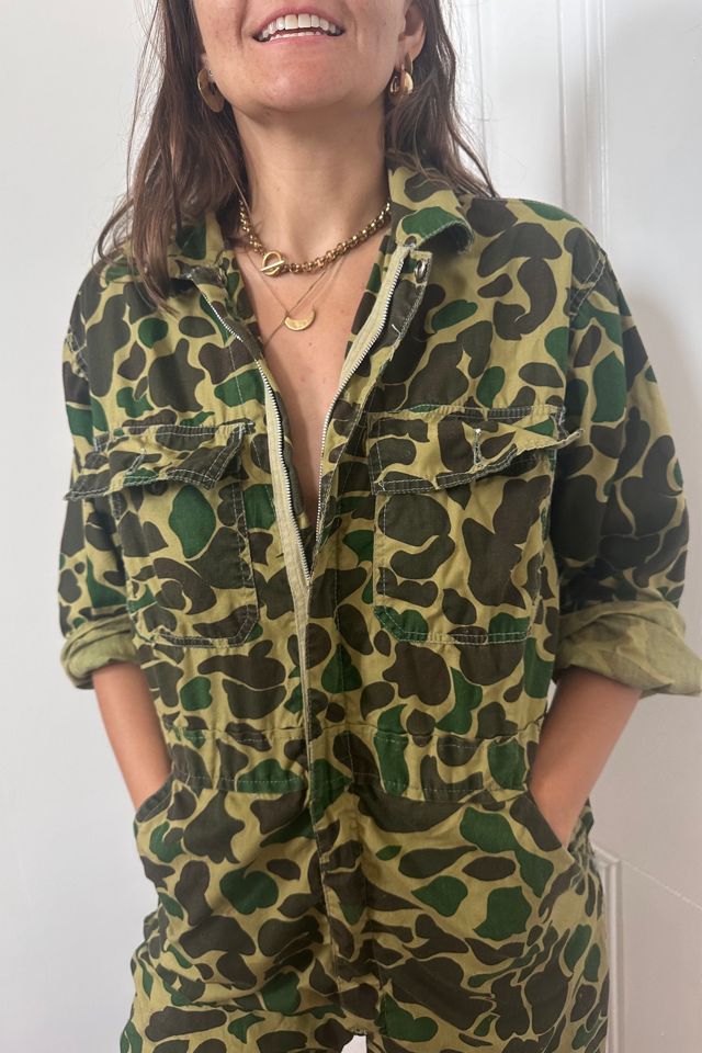 Vintage Duck Camouflage Zip Front Cotton Jumpsuit Selected by KA.TL.AK #2