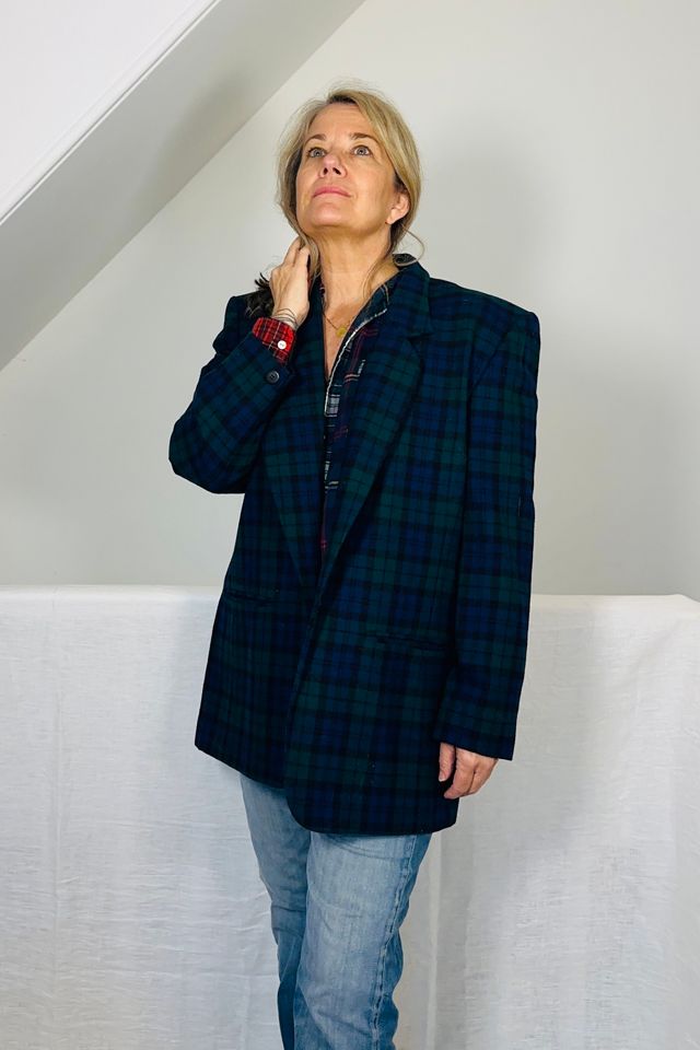 Preppy Pendelton Plaid Wool Blazer Selected by KA.TL.AK #2