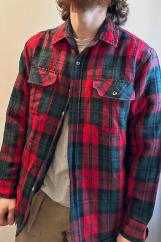 Vintage Wool Blend Insulated Plaid Choir Coat Selected by KA.TL.AK