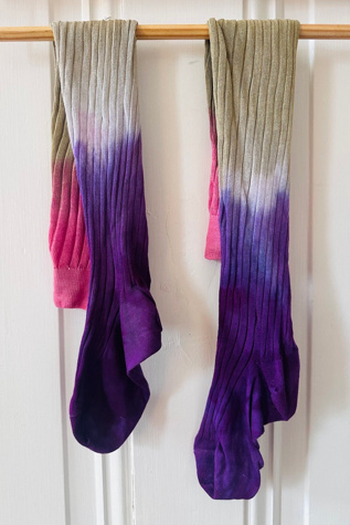 Hand Dyed Purple Toe Knee Socks Selected by KA.TL.AK