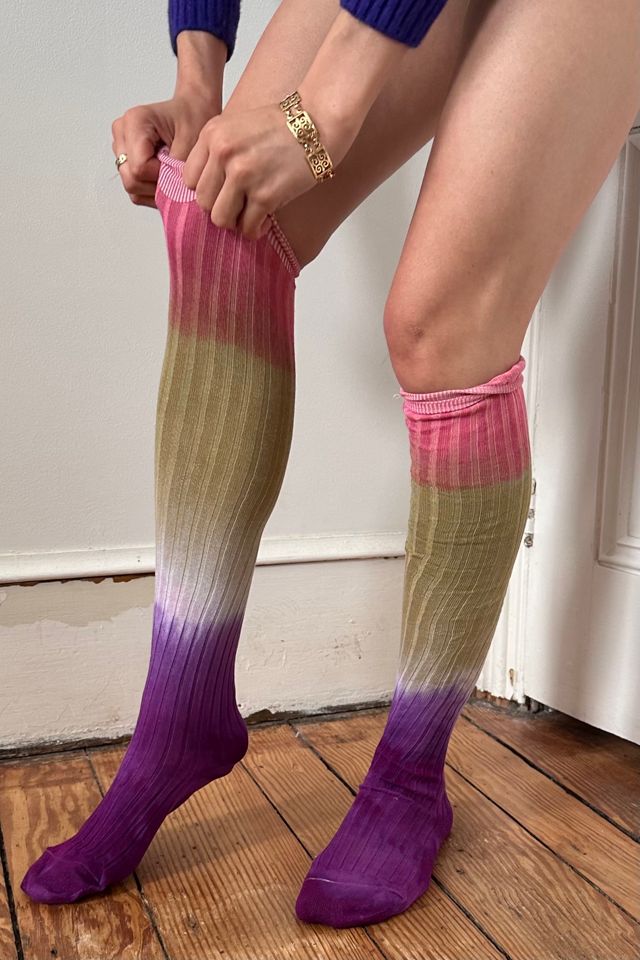 Hand Dyed Purple Toe Knee Socks Selected by KA.TL.AK #1
