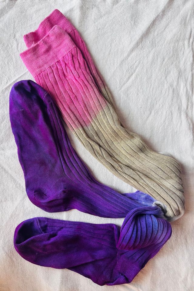 Hand Dyed Purple Toe Knee Socks Selected by KA.TL.AK #2