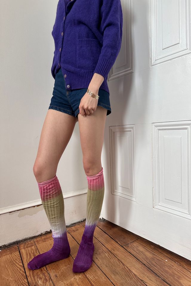 Hand Dyed Purple Toe Knee Socks Selected by KA.TL.AK #3