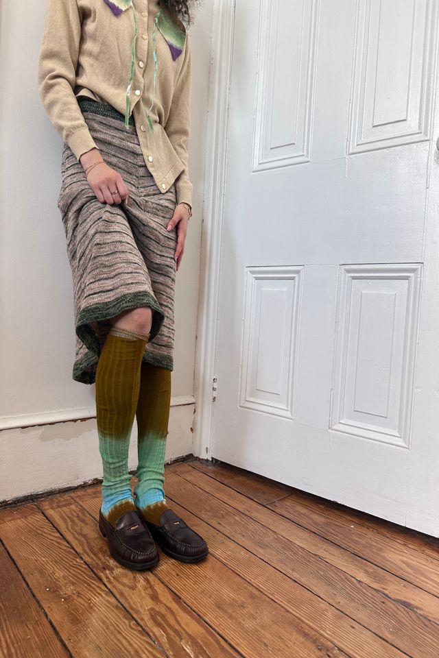 Hand Dyed Brown Toe Knee Socks Selected by KA.TL.AK #2