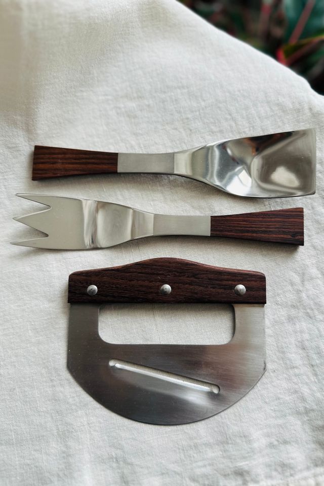 Vintage Mid-Century Modern Salad Set with Teak Handles Selected by KA.TL.AK #2