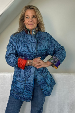 Recycled Sari Reversible Silk Chore Coat Selected by KA.TL.AK