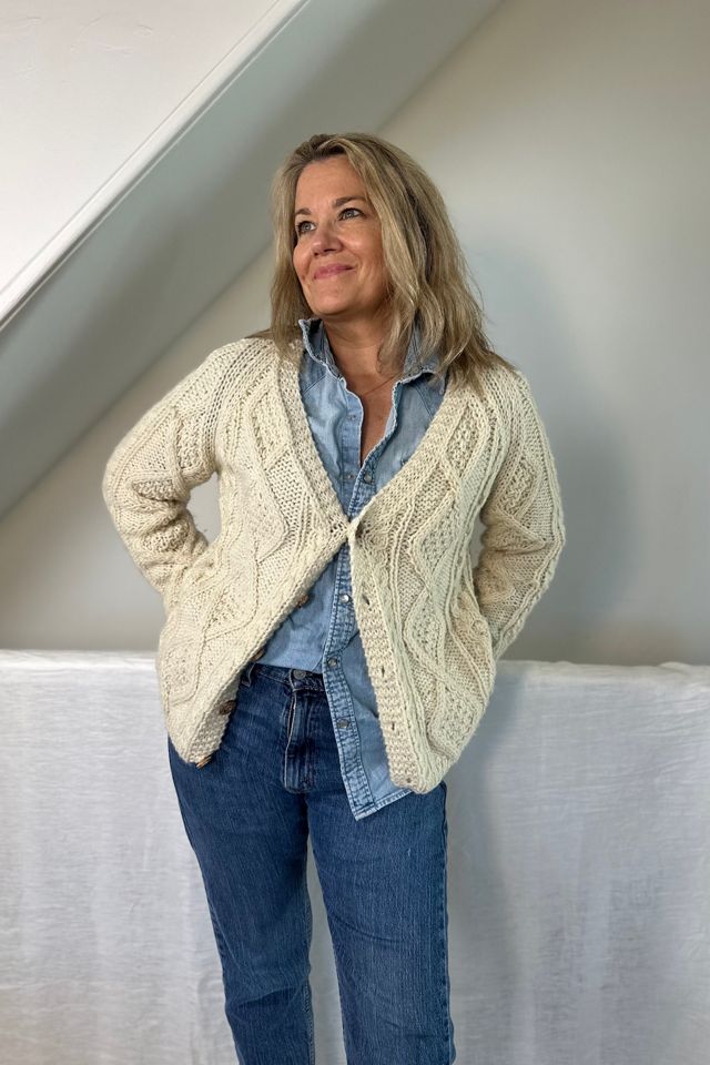 Vintage Italian Wool Cable Knit V Neck Cardigan Selected by KA.TL.AK #2